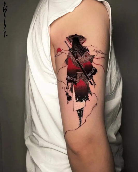 Medium Chinese Samurai Warrior Tattoo on Men Arm by @zzltattoo