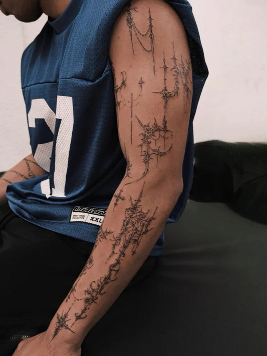 Medium Cyber Sigilism Branches on Men Arm Tattoo by @anna.tattoo.w