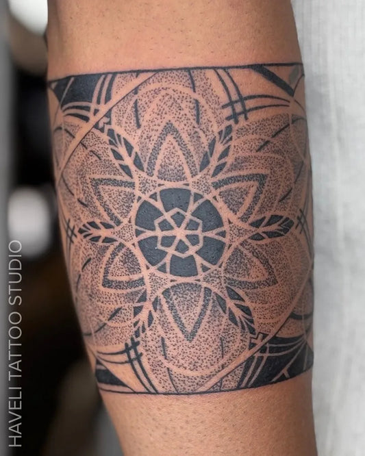 Medium Dotwork Mandala Tattoo on Men Wrist by @havelitattoo