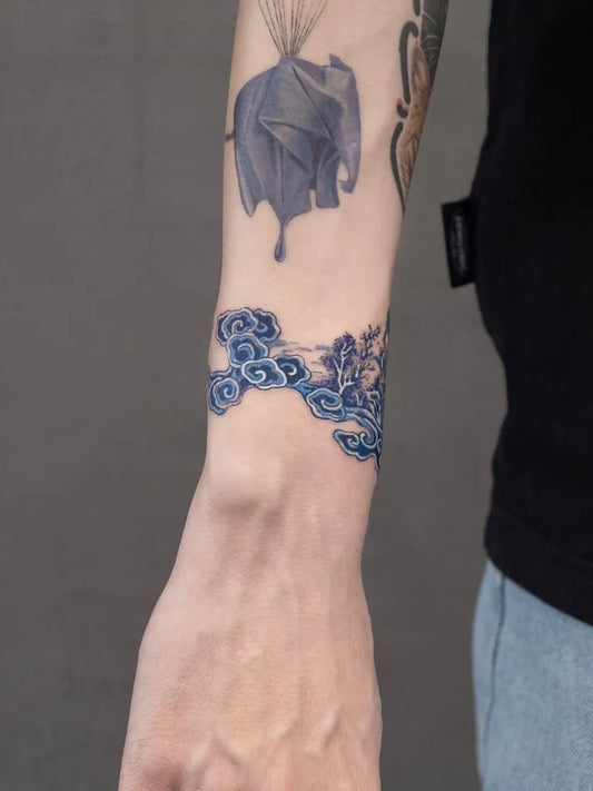 Medium Irezumi Cloud Elephant Tattoo on Men Forearm by @inktattoo_nako