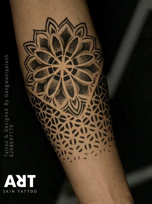 Medium Mandala Mandala Tattoo on Women Arm by @gangwanipalash