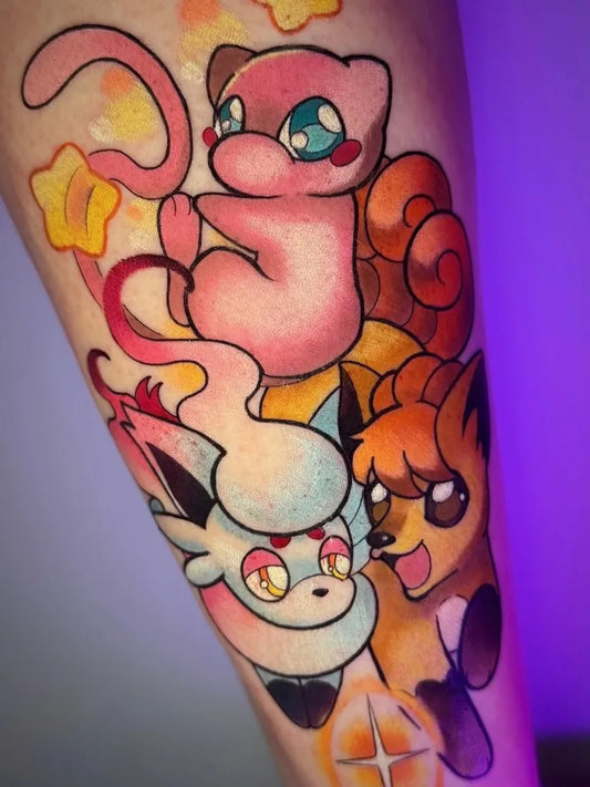Medium Neo Traditional Pokemon Sylveon Tattoo on Women Arm by @julierg_