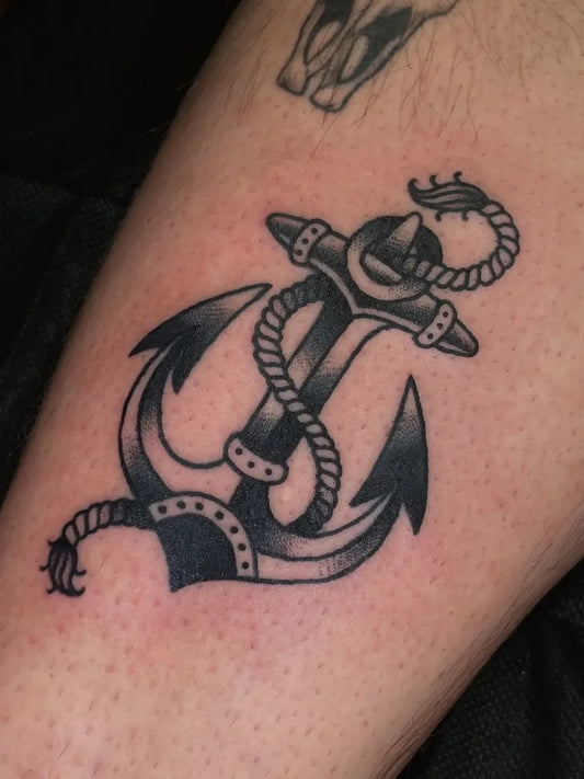 Medium Old School Anchor Tattoo on Men Arm by @ivey_ink_