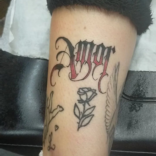 Medium Old School Anger Rose Wings on Women Leg Tattoo by @gem_tat2s