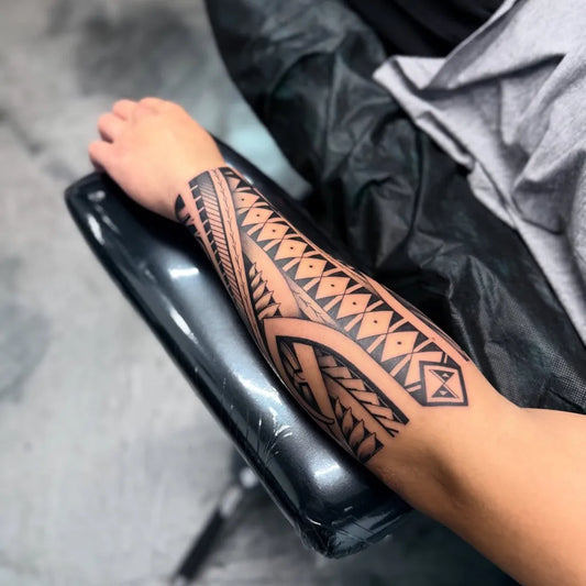 Medium Polynesian Tribal Arm Bands Tattoo on Men Arm by @thomaskuloloia_juan