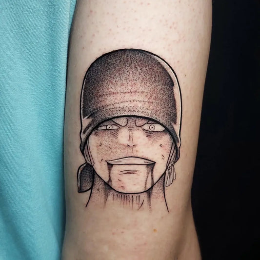 Small Blackwork Buggy on Men Arm Tattoo by @alessia.calarese_tat2