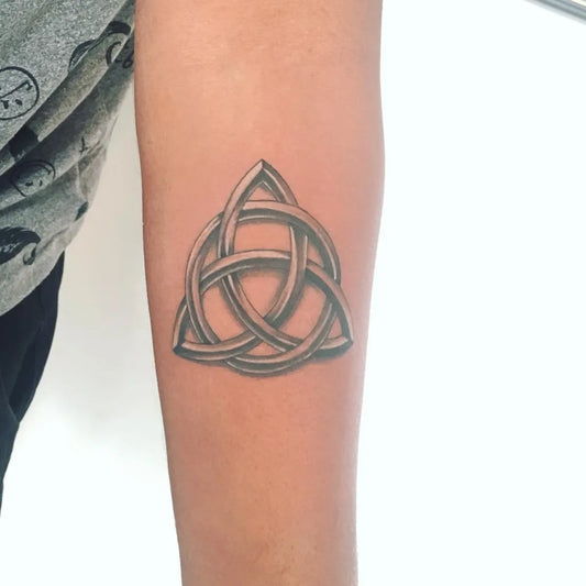 Small Celtic Triquetra Tattoo on Men Arm by @tattoo_paradise_sri_lanka