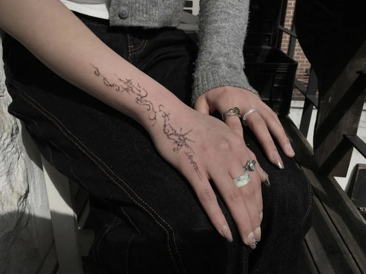 Small Cyber Sigilism Floral Mandala on Women Forearm Tattoo by @keeshetattoo