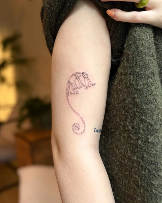 Small Fine Line Chameleon Tattoo on Women Arm by @niftytoos