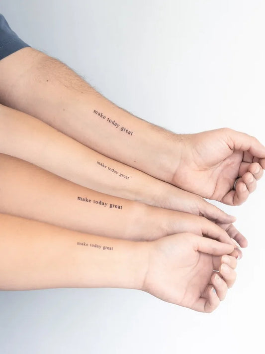 Small Fine Line Quote Family Tattoo on Women Wrist by @wolfdencustomtattoo