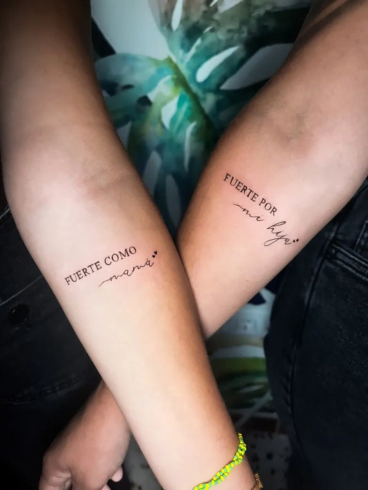 Small Fine Line Script Family Tattoo on Women Arm by @elenactattooarte