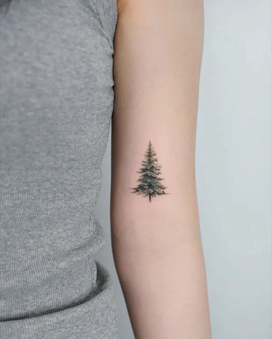 Small Fine Line Tree Tattoo on Women Arm by @tattooist_today_do