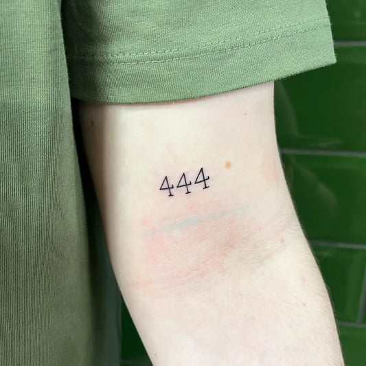 Small FineLine 444 on Women Arm Tattoo by @frankie.rose.tattoo