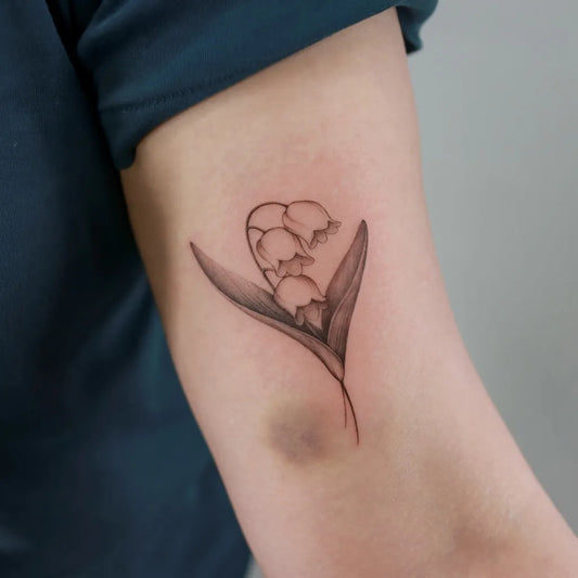 Small FineLine Lily of the Valley Women Arm Tattoo by @uno.tat