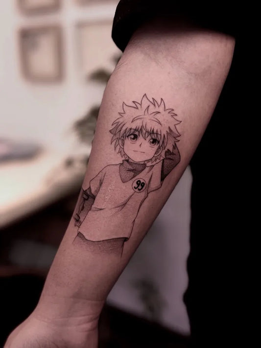 Small Linework Gon on Men Arm Tattoo by @emilio.ink