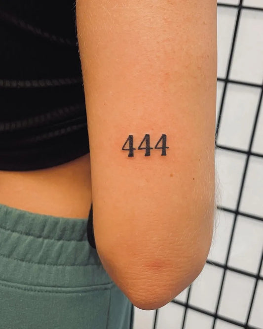 Small Minimalist 444 on Women Arm Tattoo by @artof_cj