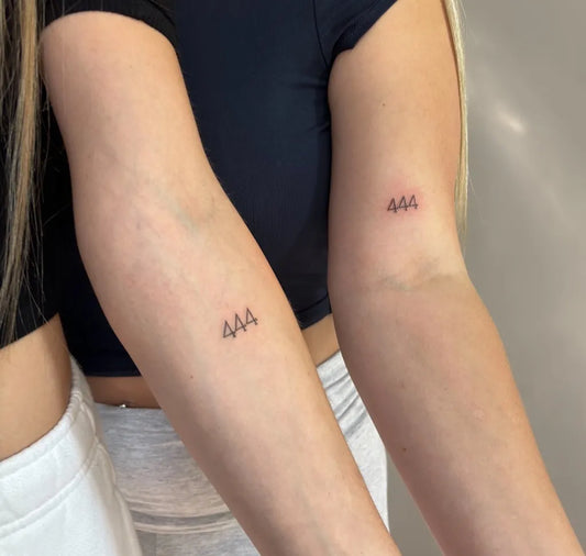 Small Minimalist 444 on Women Arm Tattoo by @lineswlauren