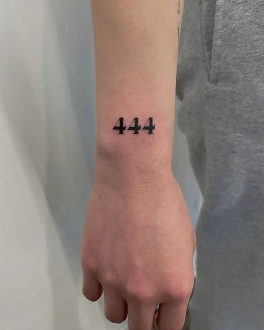 Small Minimalist 444 on Women Wrist Tattoo by @acmw_