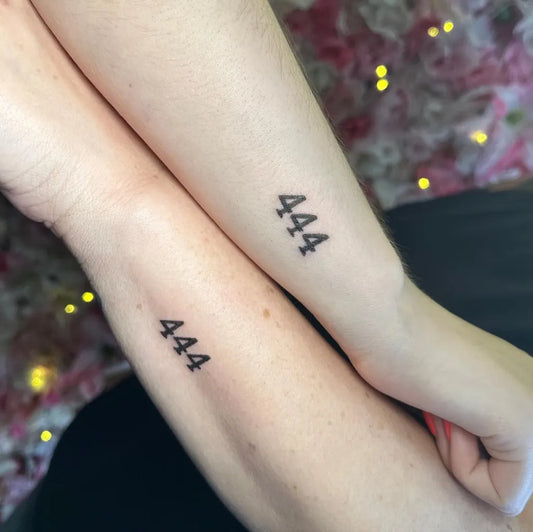 Small Minimalist 444 on Women Wrist Tattoo by @eclipse.glow.aesthetics
