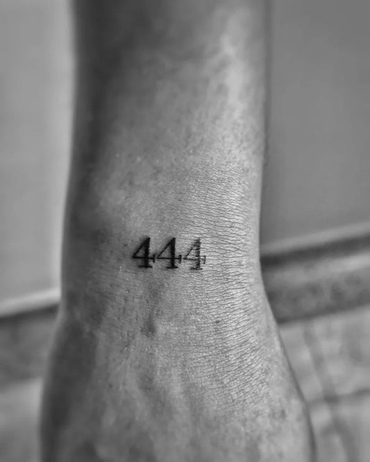 Small Minimalist 444 on Women Wrist Tattoo by @marlon_tattoo99