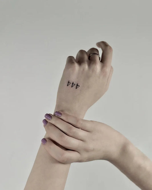 Small Minimalist 444 on Women Wrist Tattoo by @rany_boskie