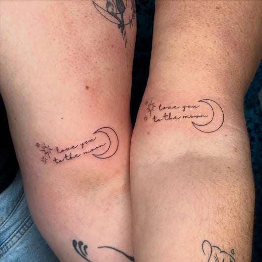 Small Minimalist Crescent Moon Script on Women Forearm Tattoo by @lettiegraceink