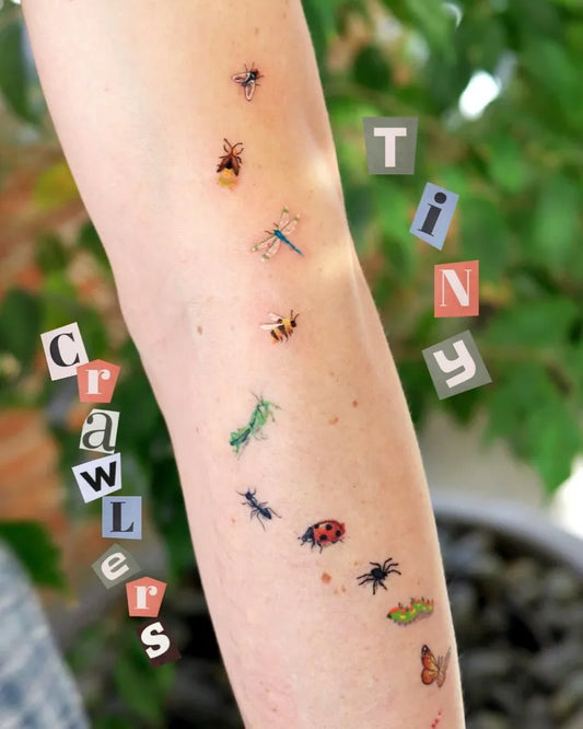 Small Minimalist Insects Ladybug Tattoo on Women Arm by @ovenlee.tattoo
