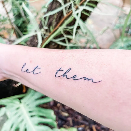 Small Minimalist Let Them Text on Women Wrist Tattoo by @coffeewithcrystallive