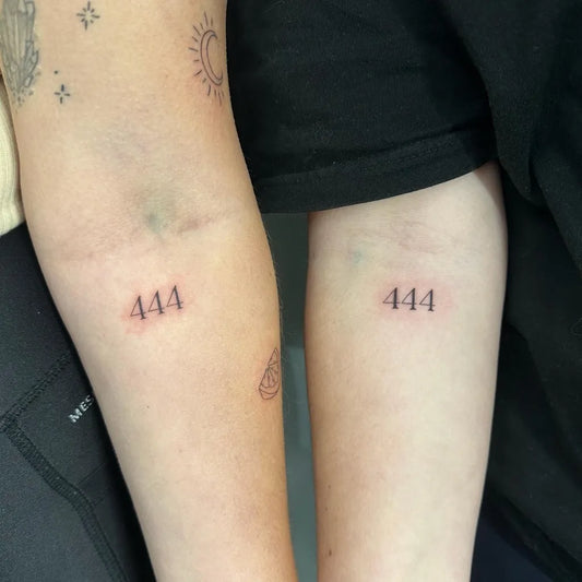 Small Minimalist Number Tattoo on Women Arm by @inkedby.chlo