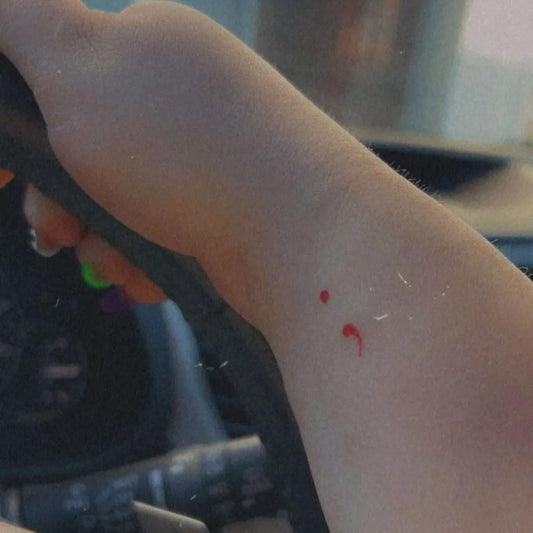Small Minimalist Semicolon on Women Wrist Tattoo by @mrsgriggs19