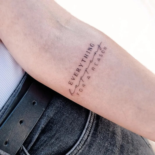 Small Minimalist Text Quote Tattoo on Women Forearm by @yleniaattard