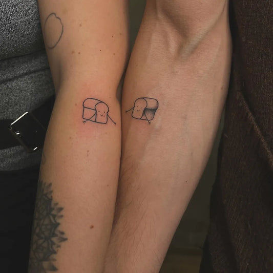 Small Minimalist Toast on Women Arm Tattoo by @ivsleeps