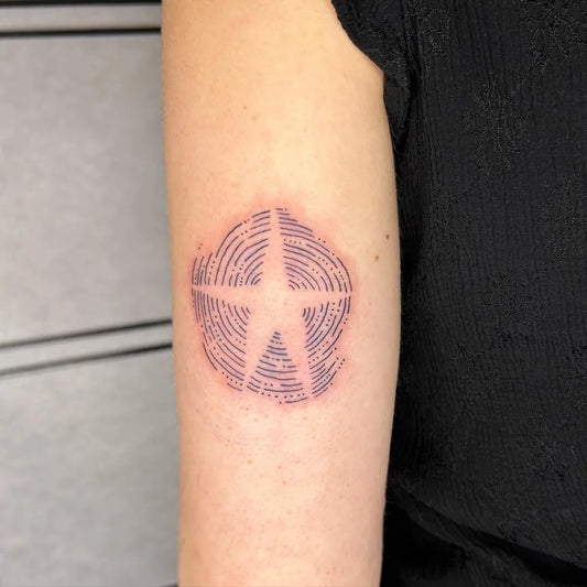 Small Negative Space Star Tattoo on Women Arm by @kaleladd