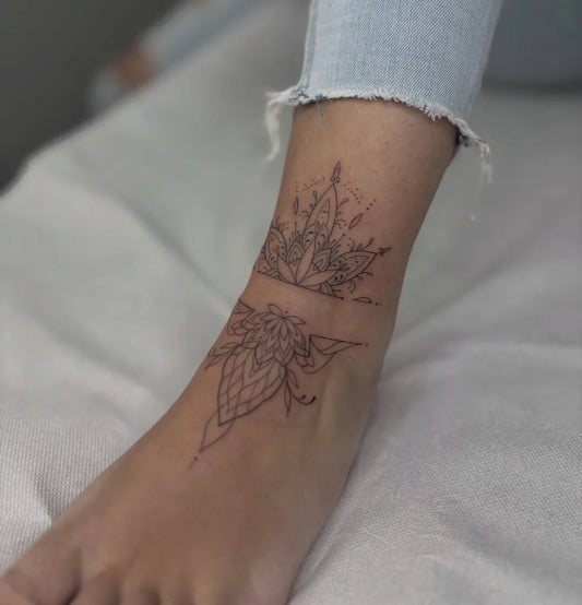Small Ornamental Mandala Tattoo on Women Foot by @manuel_carboni_tattoo