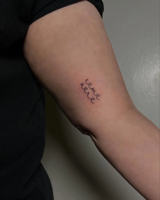 Small Script Let Them on Women Arm Tattoo by @raising.wildflowers.tattoo