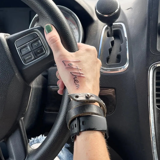 Small Script Let Them on Women Hand Tattoo by @shopwithmemama