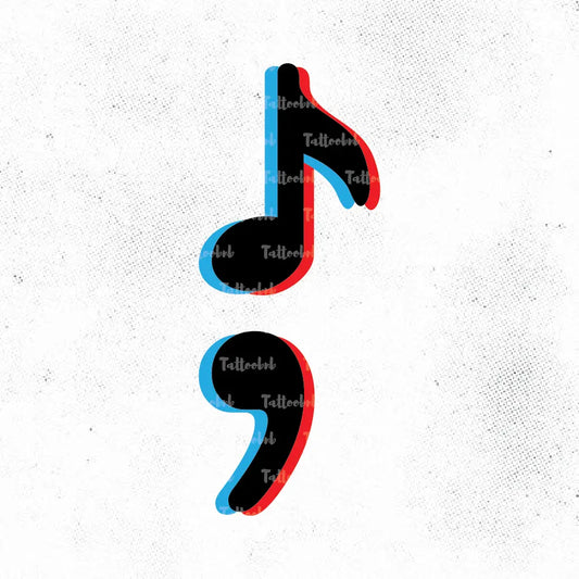 music semicolon tattoo idea design drawing stencil png