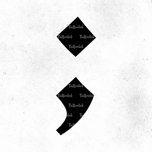 semicolon men tattoo idea design drawing stencil png