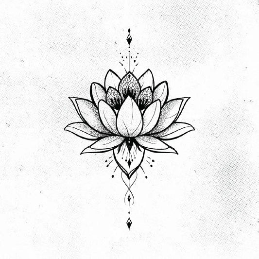 geometric lotus flower tattoo idea design drawing stencil png