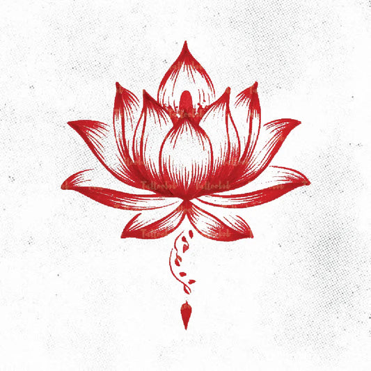 red lotus flower tattoo idea design drawing stencil png