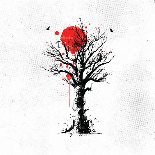 japanese poison tree with doves tattoo idea design drawing stencil png