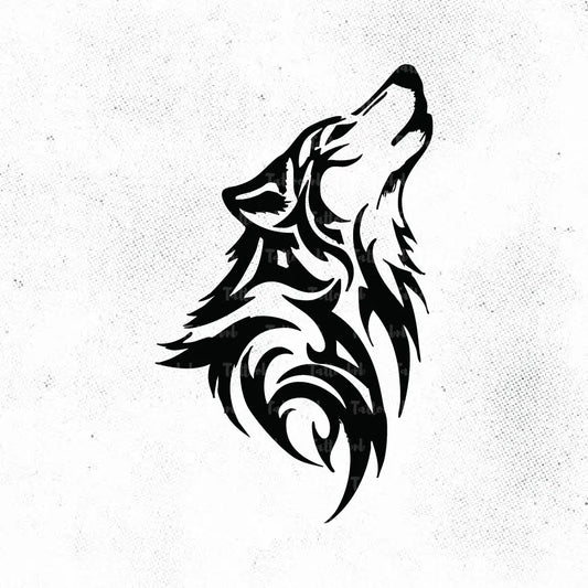 simple tribal wolf tattoo idea design drawing stencil png