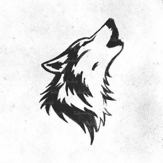 simple wolf tattoo idea design drawing stencil png