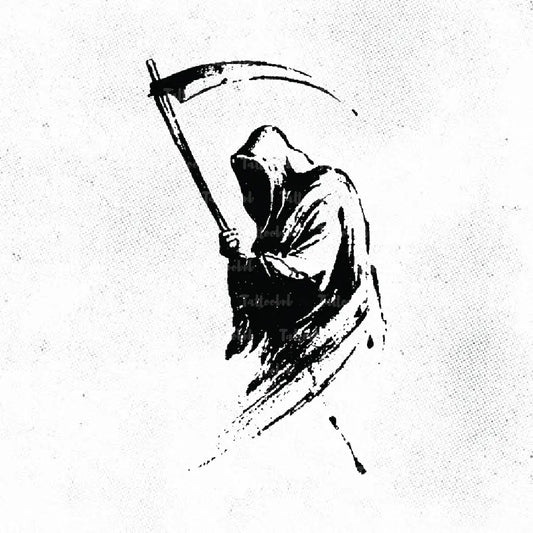 simple grim reaper tattoo idea design drawing stencil png
