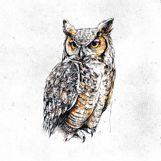 great horned owl tattoo idea design drawing stencil png