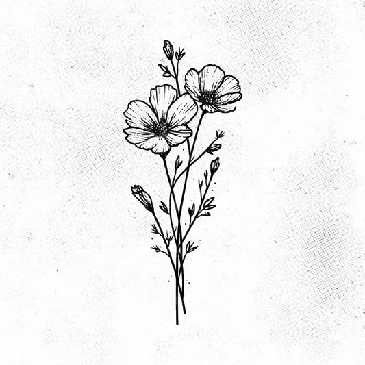 dainty flower tattoo idea design drawing stencil png