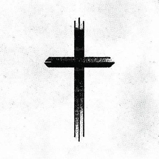 simple blackwork cross tattoo idea design drawing stencil png