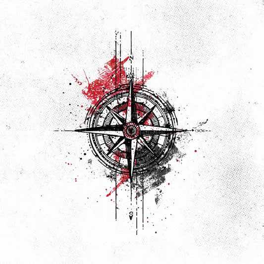 trash polka compass tattoo idea design drawing stencil png