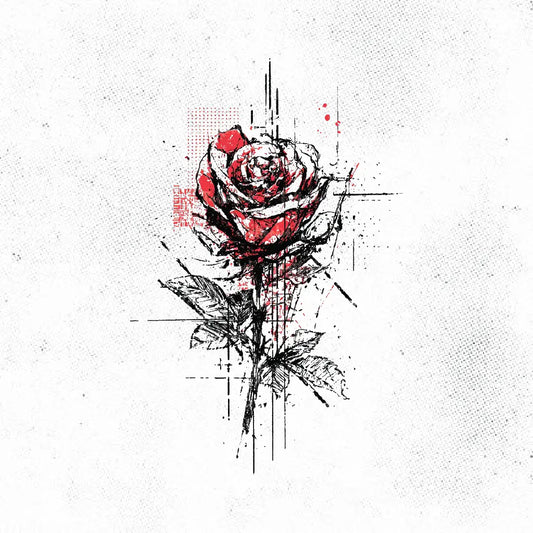 trash polka rose tattoo idea design drawing stencil png