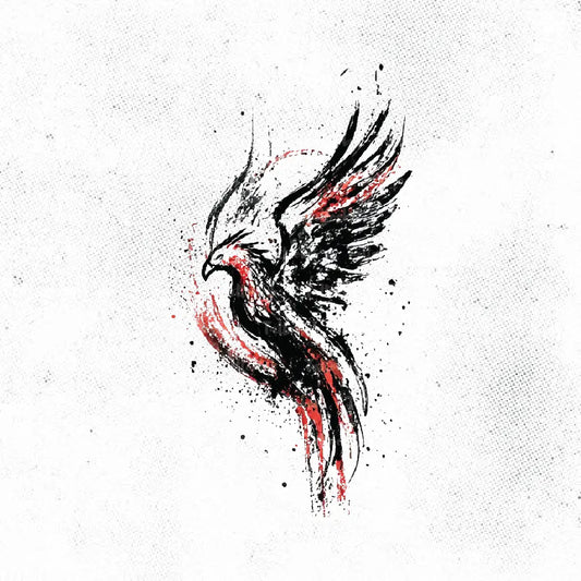 trash polka phoenix tattoo idea design drawing stencil png